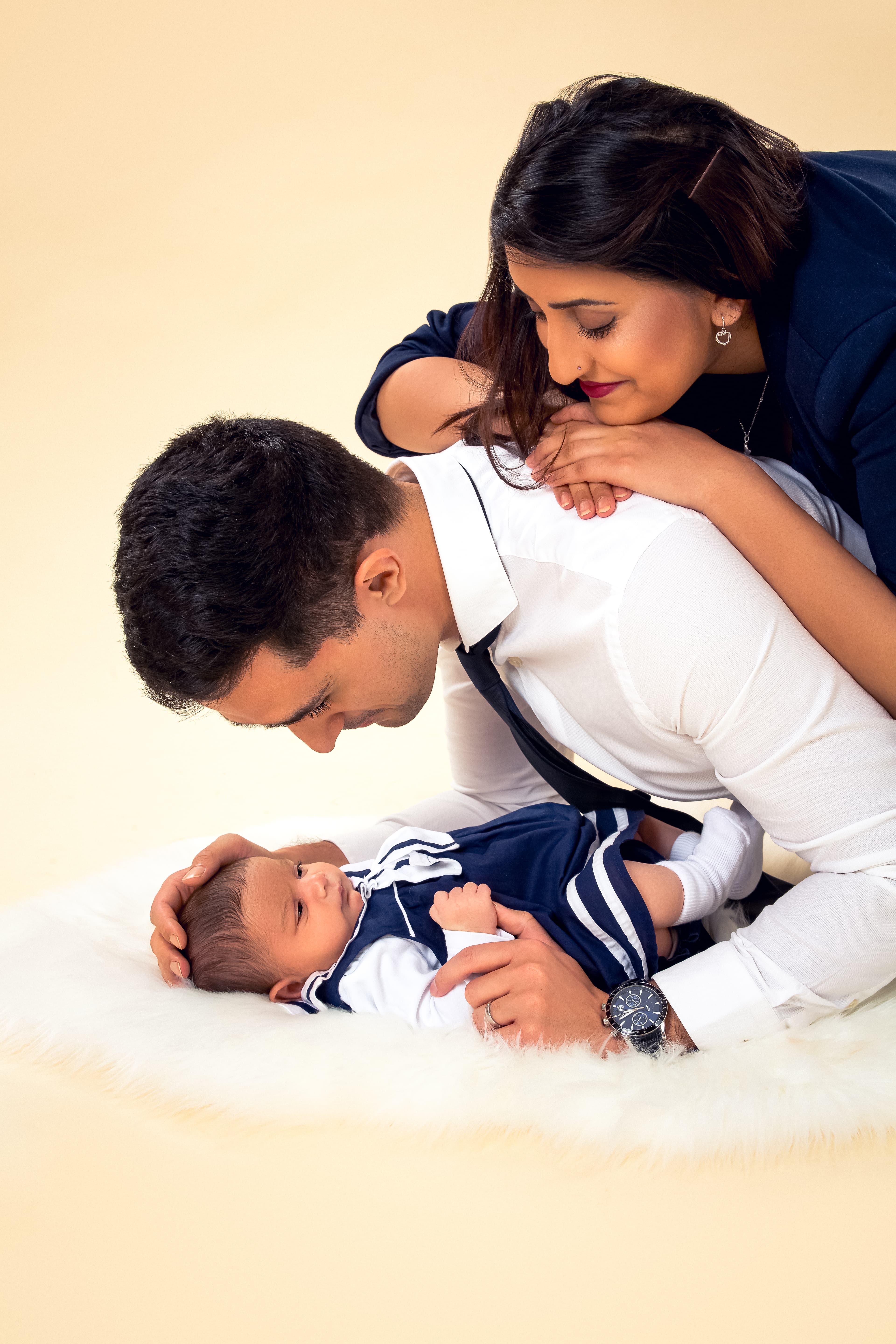 Parents with newborn baby portrait Edinburgh studio